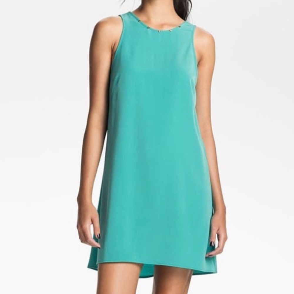 Lush‎ Aqua Sleeveless Studded Shift Dress Size XS NWT